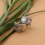 Witgouden Tirisi oorbellen met diamanten; ca. 0,76 ct., Sieraden, Tassen en Uiterlijk, Oorbellen, Gebruikt, Overige kleuren, Ophalen of Verzenden