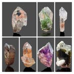 Natuurlijke peridoot, amethist en hematiet phantomkwarts –