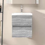 vidaXL Wastafelkast 41x38,5x45 cm bewerkt hout grijs sonoma, Huis en Inrichting, Badkamer | Badkamermeubels, Verzenden, Nieuw