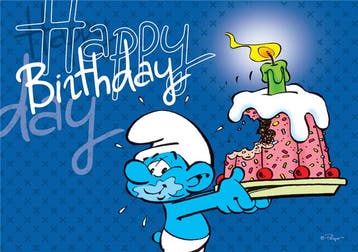 De Smurfen Happy Birthday Postkaart, Ophalen of Verzenden, Nieuw