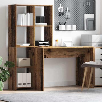 vidaXL Bureau Oud Hout 138,5 x 55 x 143 cm Bewerkt hout, Verzenden, Nieuw