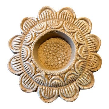 waxinelichthouder bloem terracotta, Nieuw, Steen/keramiek, Waxinelichthouder