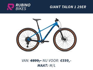 GIANT TALON 1 29ER - €300 KORTING - NIEUWE MOUNTAINBIKE, Fietsen en Brommers, Fietsen | Mountainbikes en ATB, Hardtail, Heren