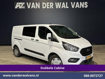 Ford Transit Custom | 2.0 TDCI 130pk L2H1 Dubbele Cabine, Auto's, Bestelauto's, Gebruikt, Euro 6, Wit, Dealer onderhouden