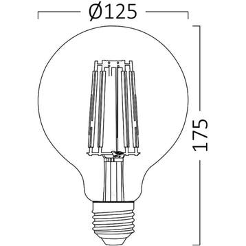 LED Lamp E27 Globe Filament - Brinton - Amber 6W 540lm - 822, Ophalen of Verzenden, Nieuw, E27 (groot), Led-lamp