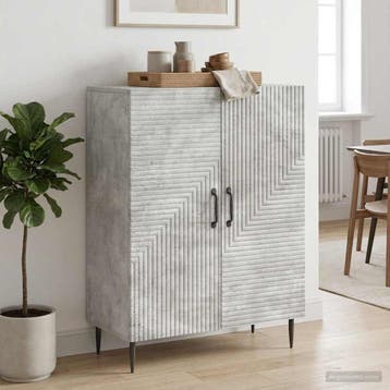 vidaXL Dressoir Betongrijs 66 x 34,5 x 89,5 cm Bewerkt hout, Verzenden, Nieuw, Overige houtsoorten, Minder dan 50 cm