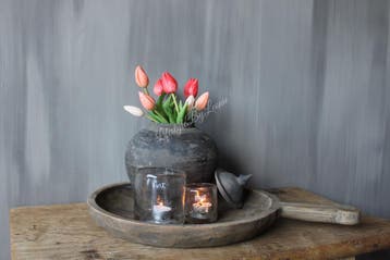 Bosje namaak Tulpen cream/orange 30 cm, Ophalen of Verzenden, Nieuw
