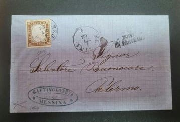 Italiaanse oude staten - Sardinië 1862 - 10 cent Bruno op, Gestempeld