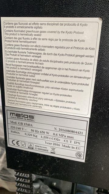 Metos / Brema GB 1540A schilferijsmachine, Ophalen of Verzenden, Gebruikt