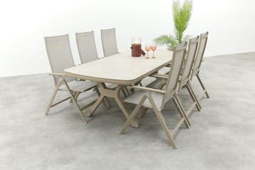 Hartman Napoli/Ponto 6-persoons verstelbare tuinset 220x100, Verzenden, Nieuw, Overige materialen, Tuinset