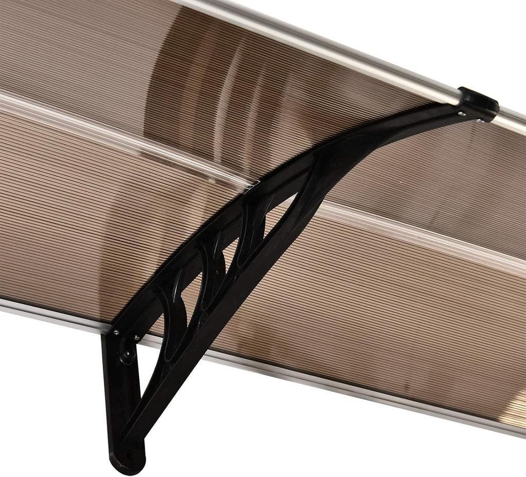 Luifel met aluminium boog, 80 x 120 cm, polycarbonaat deur, ingangshoes, buitenraam, balkon, beschutting, duurzame, weerbestendige bescherming voor deuren en ramen