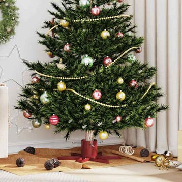 vidaXL Kerstboomstandaard Rood 50 x 50 x 15,5 cm Staal, Verzenden, Nieuw