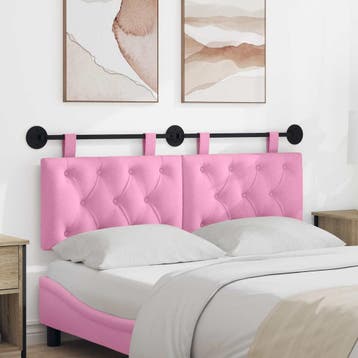 vidaXL Hangend hoofdbord Roze Stof, Verzenden, Nieuw, Stof