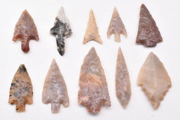 Chalcolithisch Jasper, Flint 10 pijlpunten AA++