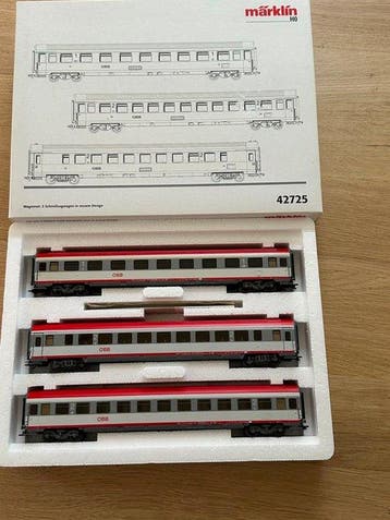 Märklin H0 - 42725 - Modeltrein personenwagonset (3) - 3, Nieuw