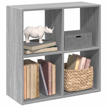 vidaXL Kamerscherm / boekenkast 69,5x29x69,5 cm hout grijs, Minder dan 50 cm, Verzenden, Nieuw, Minder dan 100 cm