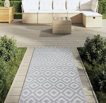Weerbestendig Grijs Buitentapijt 80x250cm voor Tuin Balkon, Verzenden, Nieuw