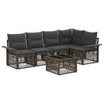 vidaXL Tuinbankenset 6 pcs Grijs poly rattan, Tuin en Terras, Verzenden, Nieuw, 6 zitplaatsen
