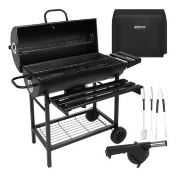Kaminer Houtskoolbarbecue met deksel, thermometer, 108 x..., Ophalen of Verzenden, Nieuw