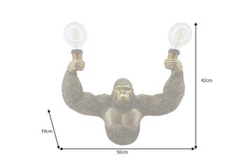 Wandlamp KING APE 50 cm handgemaakt goud - 48031, Ophalen of Verzenden, Nieuw