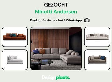 GEZOCHT: Minotti Andersen — Direct Inkoop, Huis en Inrichting, Banken | Bankstellen, Ophalen of Verzenden, Nieuw, Minotti Hamilton Andersen Freeman Alexander Roger