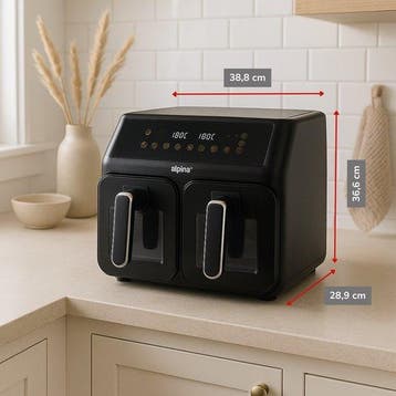 2dekans | alpina Dubbele Airfryer XXL - Heteluchtfriteuse, Ophalen of Verzenden, Zo goed als nieuw