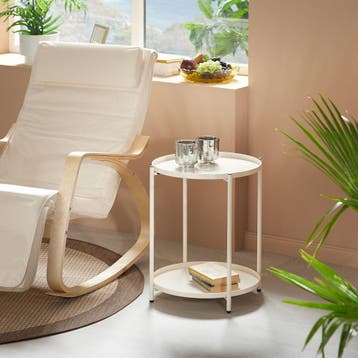 Bijzettafel Oxford 45,5x45,5x53cm - crème, Huis en Inrichting, Verzenden, Nieuw