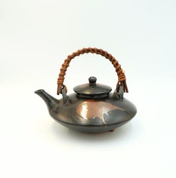 Platte theepot (Kyusu) - Prachtige Banko-ware / Yohen, Antiek en Kunst