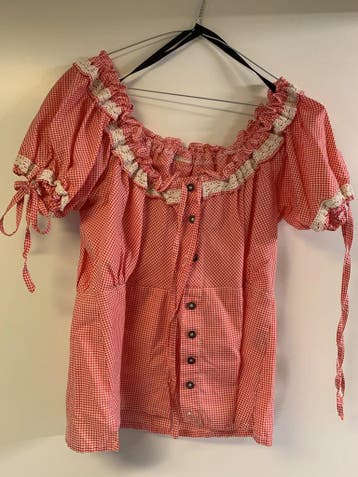 Oktoberfest blouse rood/wit dames - XL, Ophalen of Verzenden, Nieuw