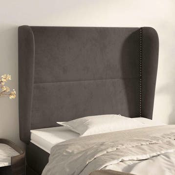 vidaXL Hoofdbord met randen 93x23x118/128 cm fluweel, Verzenden, Nieuw, Grijs, Stof