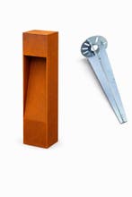 Roestige Cortenstaal tuin lamp - buitenverlichting, Verzenden, Minder dan 50 watt, Staande lamp, Nieuw