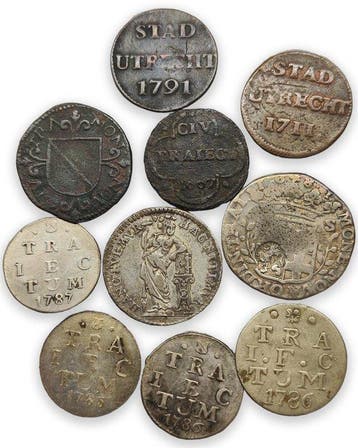 Nederland, Utrecht 1/4 Gulden, Stuiver, oord, duit. Lot of