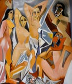 Les Demoiselles dAvignon – Handgeschilderd - Picasso, Ophalen of Verzenden, Nieuw