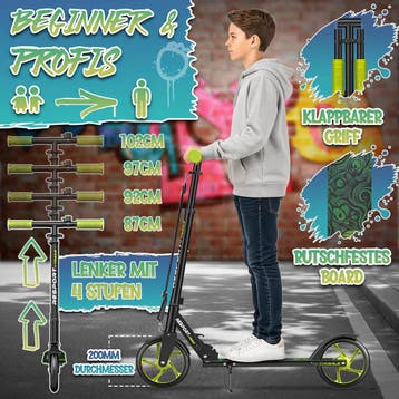 Kinderstep - 2 wielen - Kinder step - Verstelbaar - Groen -, Fietsen en Brommers, Steps, Verzenden, Zo goed als nieuw