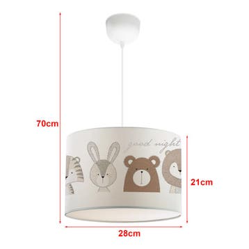 Kinder hanglamp Rugby wit met dierenmotief lux.pro, Verzenden, Nieuw