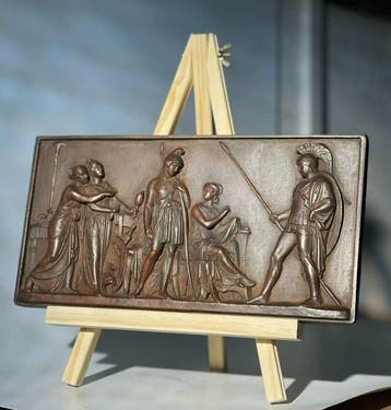 Gegoten composiet, bronzen gepatineerde afwerking Figuur -