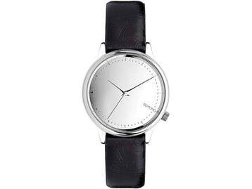 Veiling - Komono Estelle Mirror horloge dames zilver/zwart 3, Nieuw
