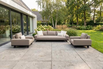 VDG Barcelona Sunbrella stoel-bank loungeset - Taupe -, Verzenden, Nieuw, Overige materialen, Loungeset