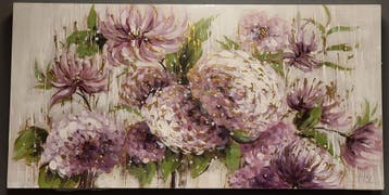Olieverf schilderij bloemen, Ophalen of Verzenden, Nieuw