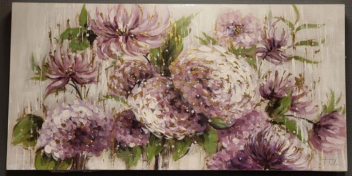 Olieverf schilderij bloemen, Huis en Inrichting, Woonaccessoires | Overige, Nieuw, Ophalen of Verzenden