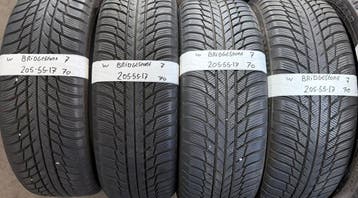 4x 205-55-17 Bridgestone Winter 4x 7mm €70 PerBand 205 55 17, Ophalen, Gebruikt, 17 inch, Band(en)