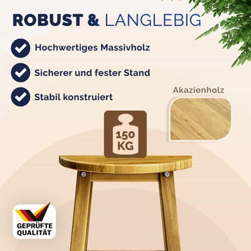 Barkrukken 2 stuks Acaciahout (Kantoor inrichting), Verzenden, Nieuw in verpakking