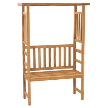 vidaXL Tuinbank met pergola 115 cm massief teakhout, Verzenden, Nieuw, Hout