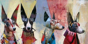 Felix van Horst - Canine Canvas (XXL), Antiek en Kunst
