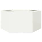 vidaXL Plantenbak zeshoek 104x90x45 cm staal wit, Tuin en Terras, Bloembakken en Plantenbakken, Verzenden, Nieuw, Metaal