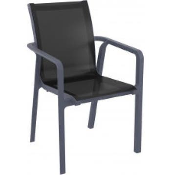 (MDK-107223) Siesta Pacific Armchair Donkergrijs - Zwart, Ophalen of Verzenden, Nieuw, Zwart
