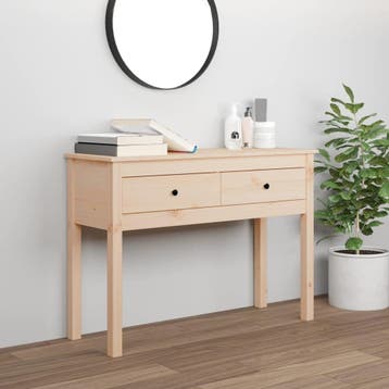 vidaXL Wandtafel 100x35x75 cm massief grenenhout, Verzenden, Nieuw, 60 cm of meer