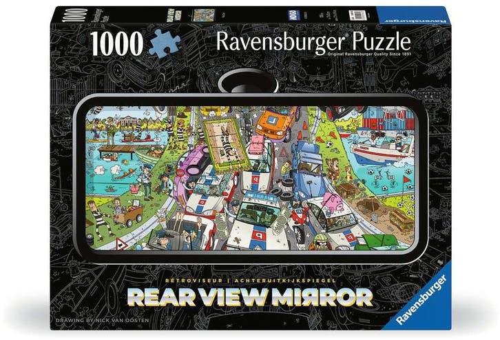 Politie Achtervolging Puzzel (Rearview Mirror) (1000, Hobby en Vrije tijd, Denksport en Puzzels, Nieuw, Verzenden