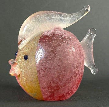 Murano – Anni 70 - sculptuur, Pesce Palla - 8.5 cm -