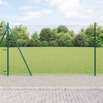 vidaXL Hekpaal met betonnen voet 52 st Groen Gepoedercoat, Verzenden, Nieuw